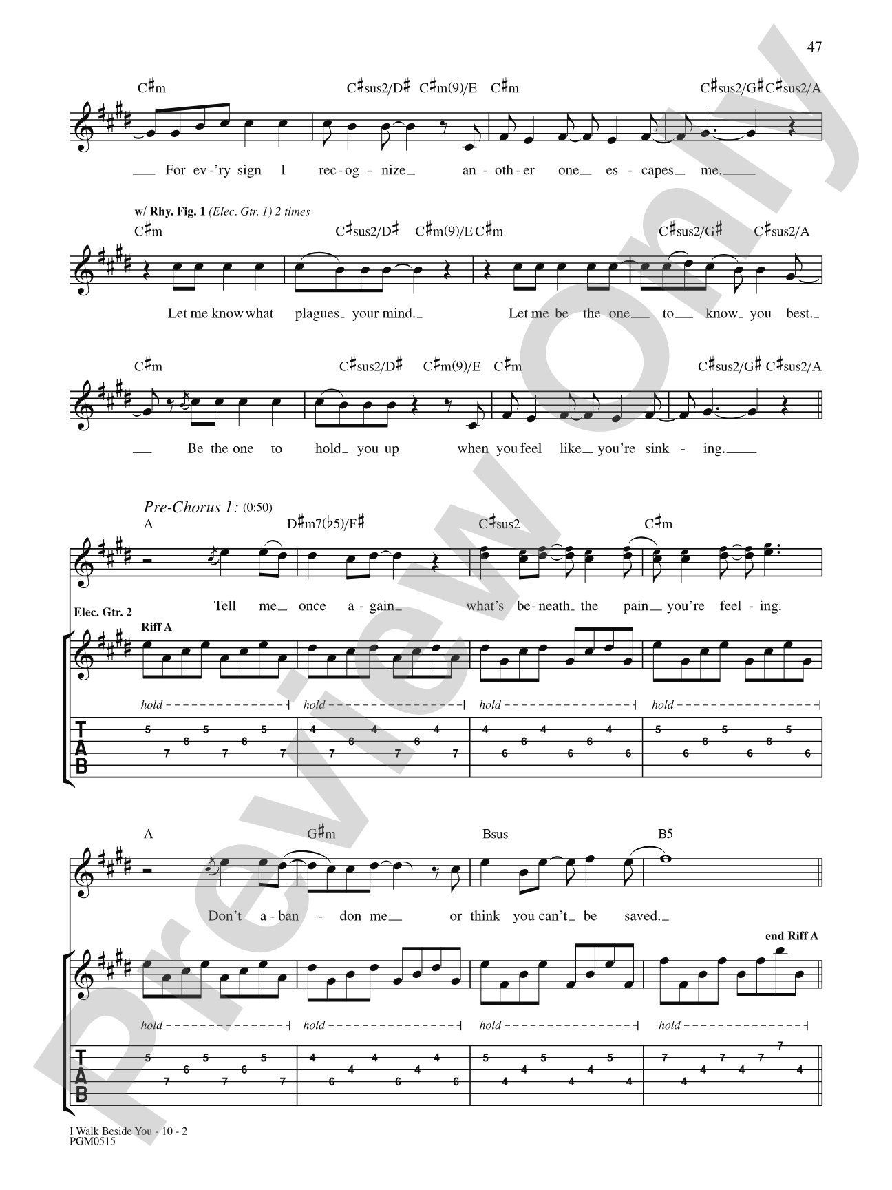 I Walk Beside You: Authentic Guitar TAB