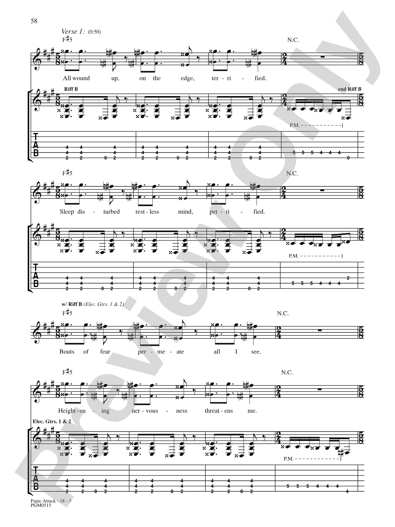 Panic Attack: Authentic Guitar TAB