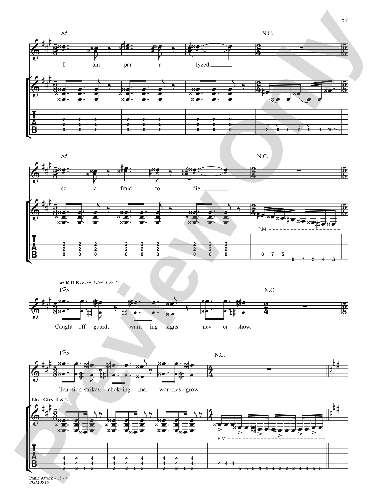 Panic Attack: Authentic Guitar TAB