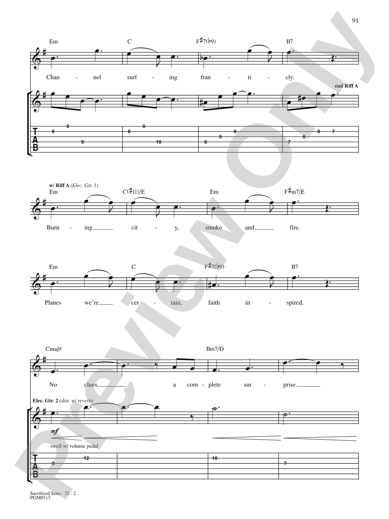 Sacrificed Sons: Authentic Guitar TAB