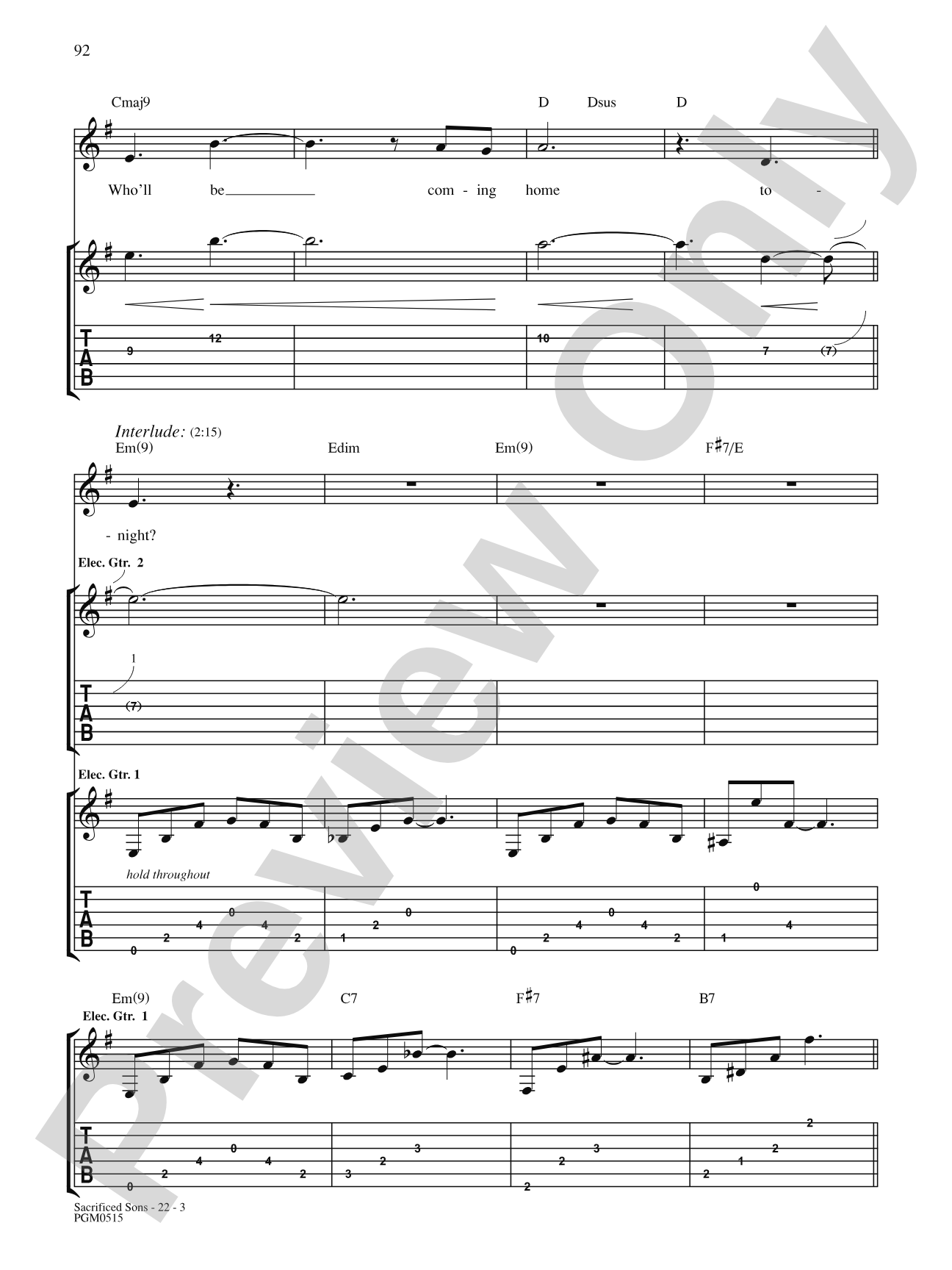 Sacrificed Sons: Authentic Guitar TAB