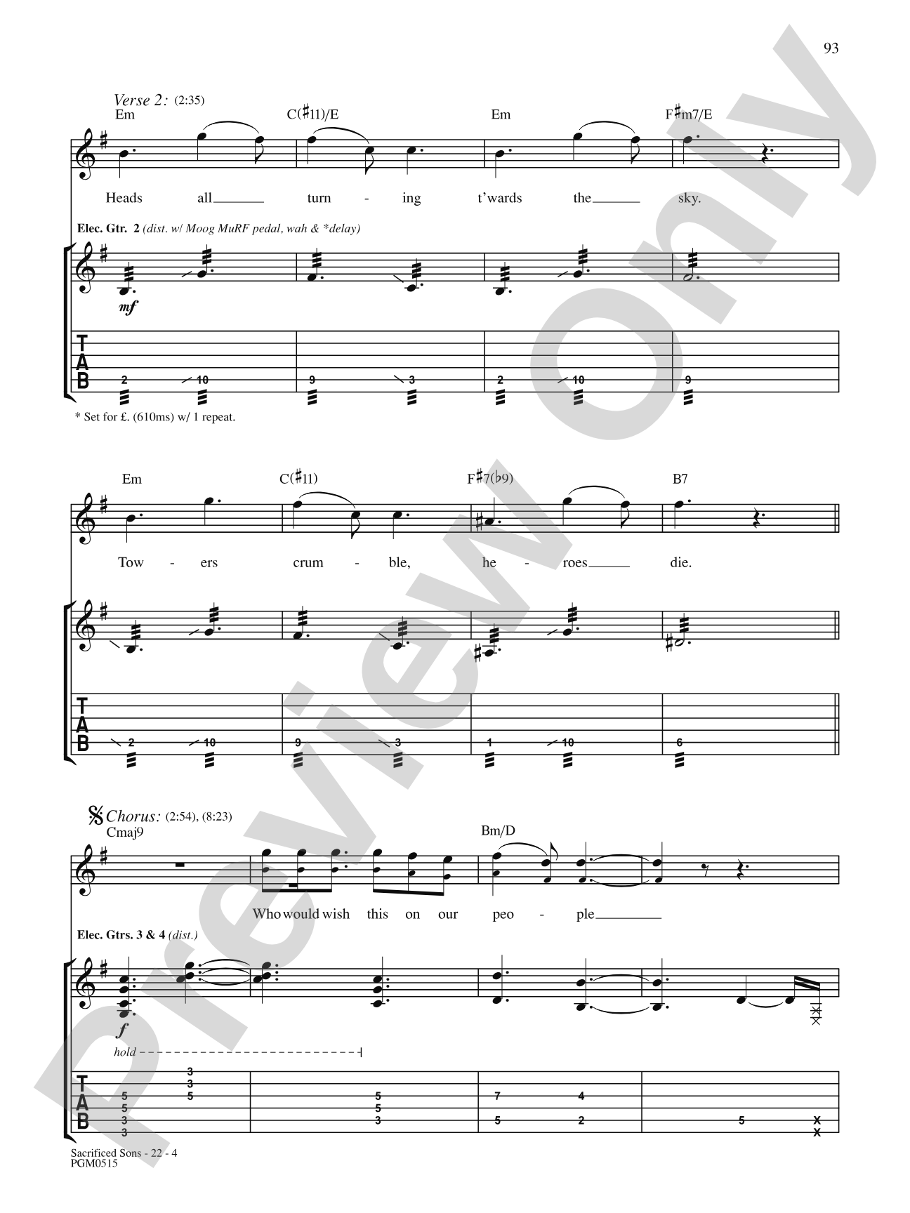 Sacrificed Sons: Authentic Guitar TAB