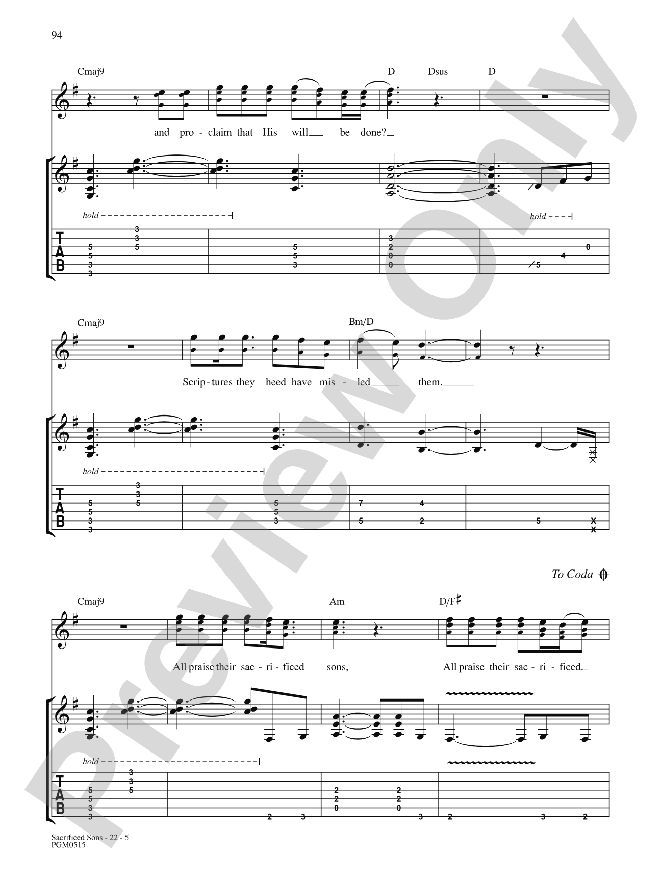 Sacrificed Sons: Authentic Guitar TAB
