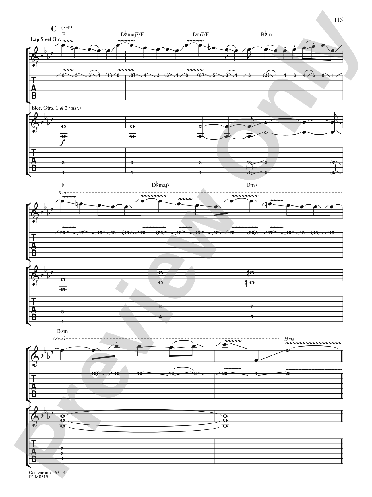 輸入楽譜 DREAM THEATER OCTAVARIUM ギタータブ譜集 Octavarium: Authentic Guitar TAB | Dream Theater | Digital Sheet