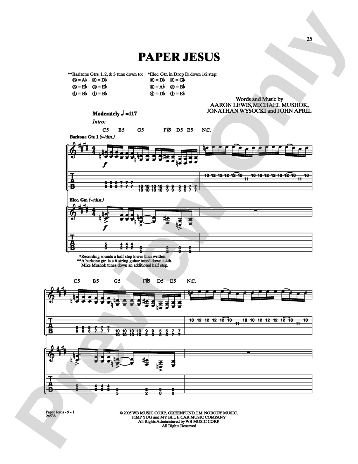 Paper Jesus: Guitar TAB Digital Sheet Music
