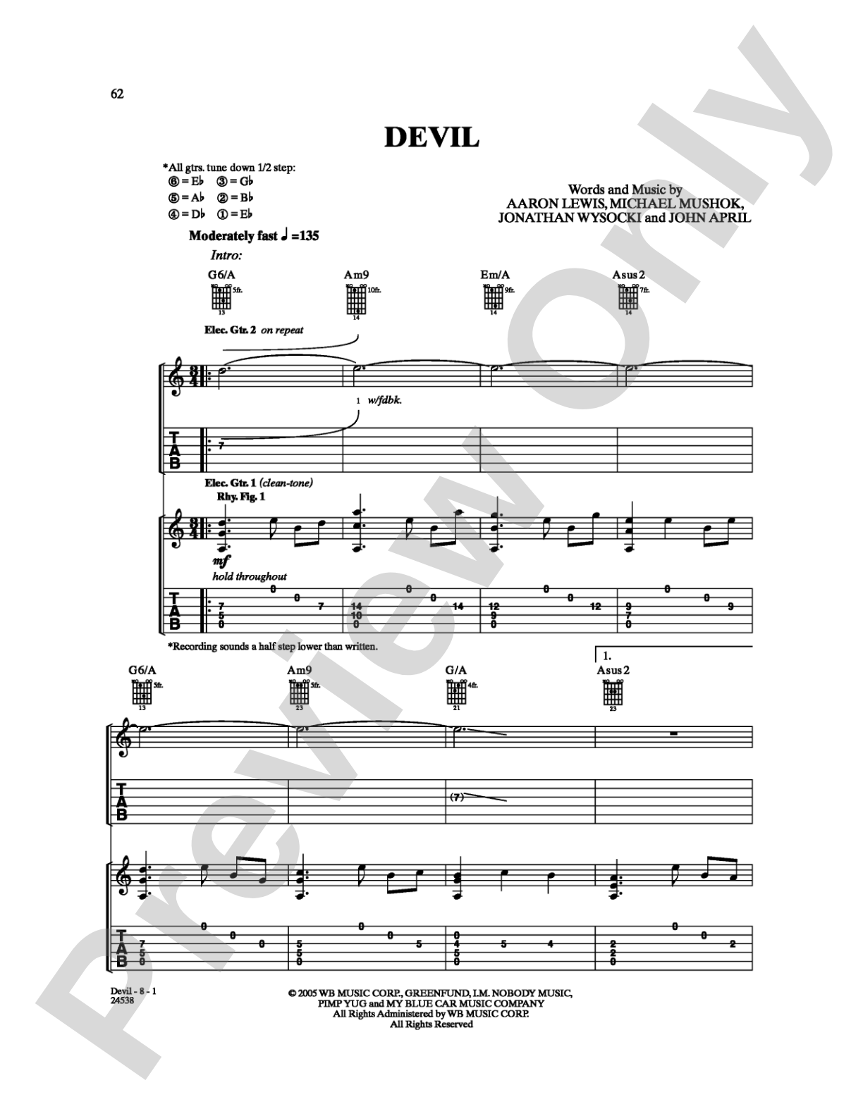 Devil: Guitar TAB Digital Sheet Music