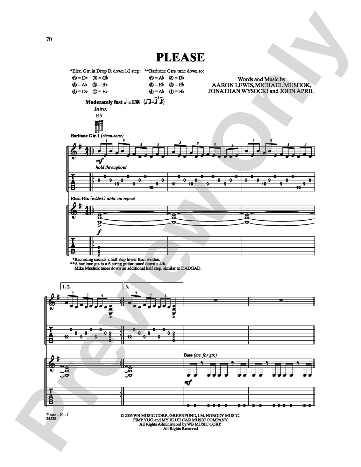 Please: Guitar TAB Digital Sheet Music