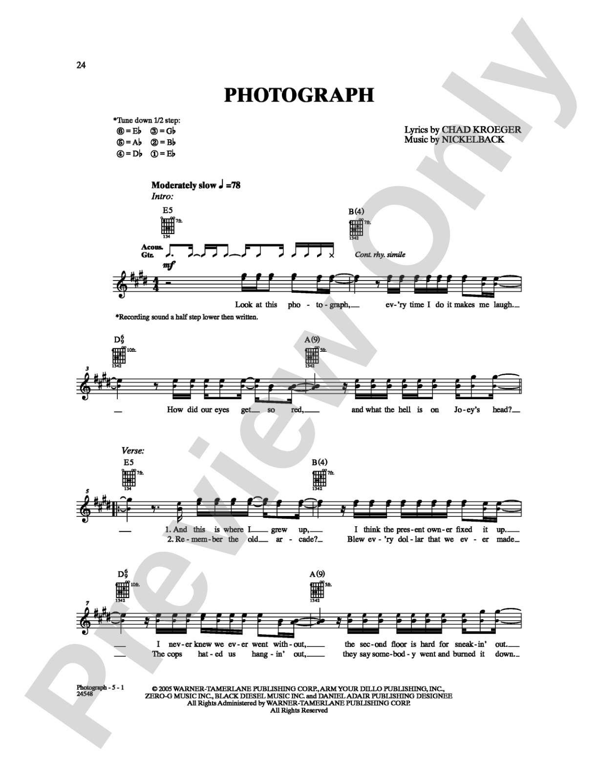 Photograph: Guitar TAB Digital Sheet Music