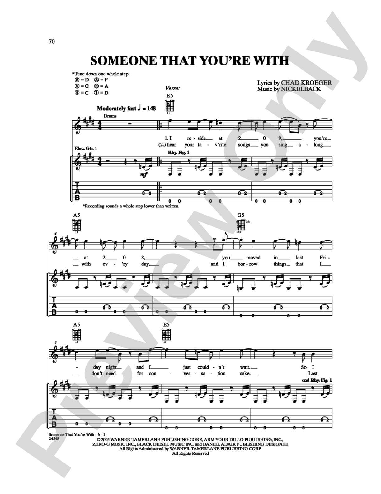 Someone That You're With: Guitar TAB Digital Sheet Music