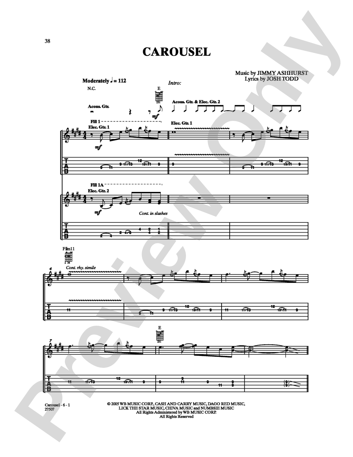 Carousel: Guitar TAB Digital Sheet Music