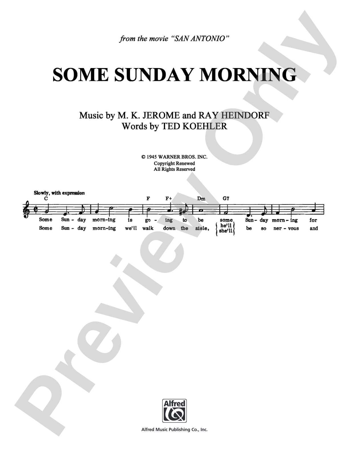 Some Sunday Morning: Lead Sheet Digital Sheet Music