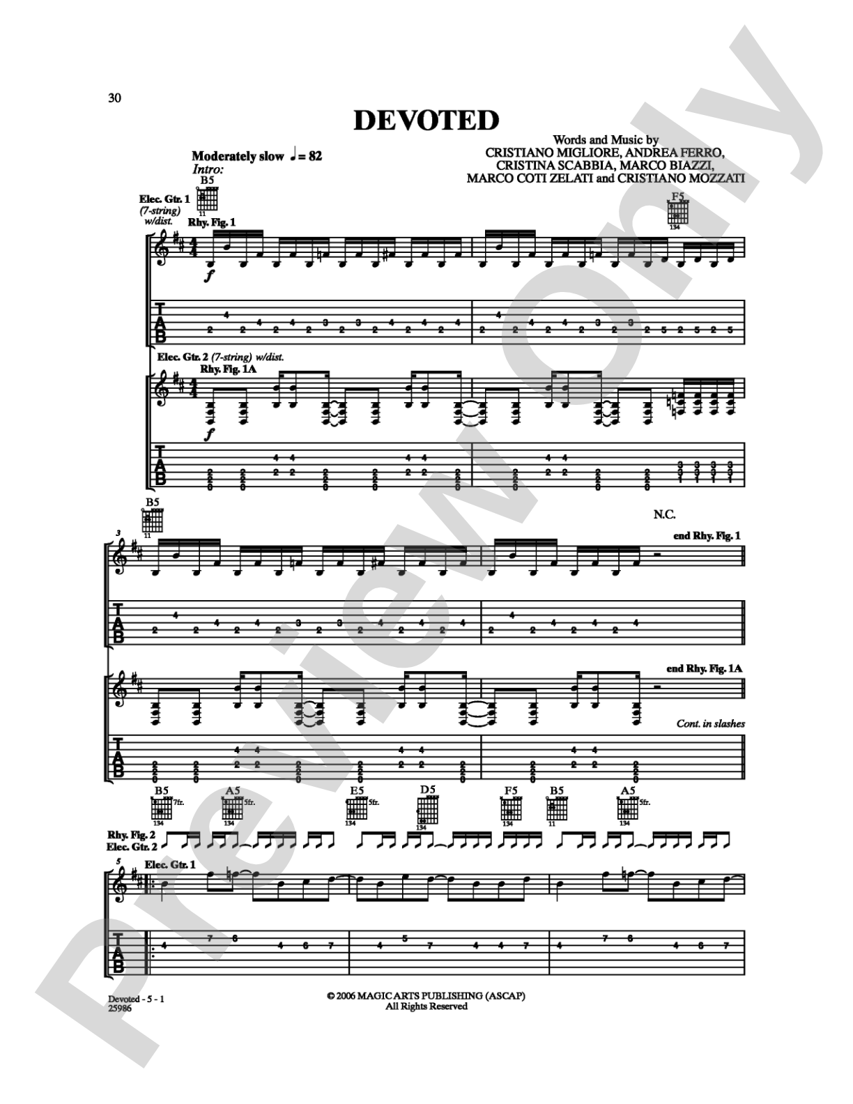 Devoted: Guitar TAB Digital Sheet Music