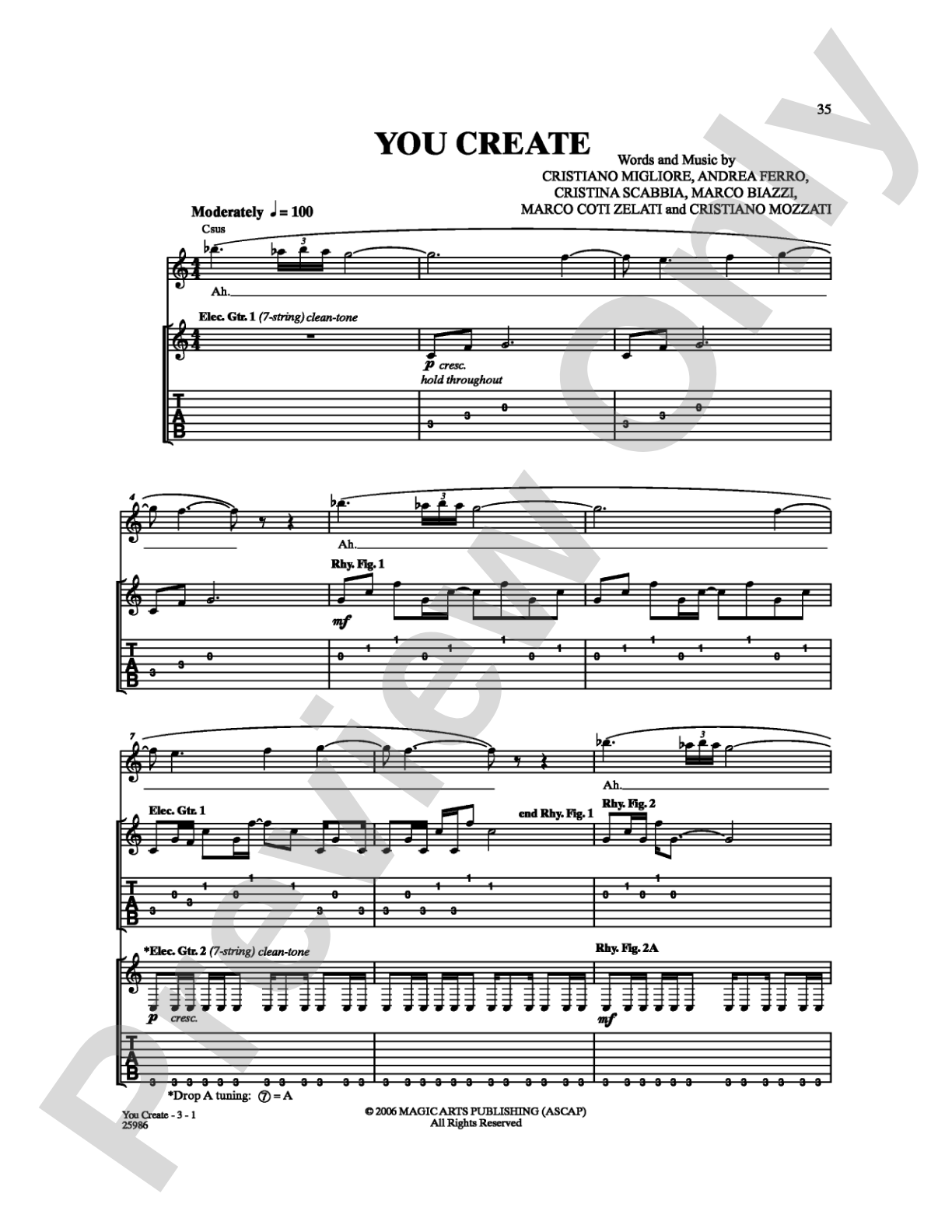 You Create: Guitar TAB Digital Sheet Music
