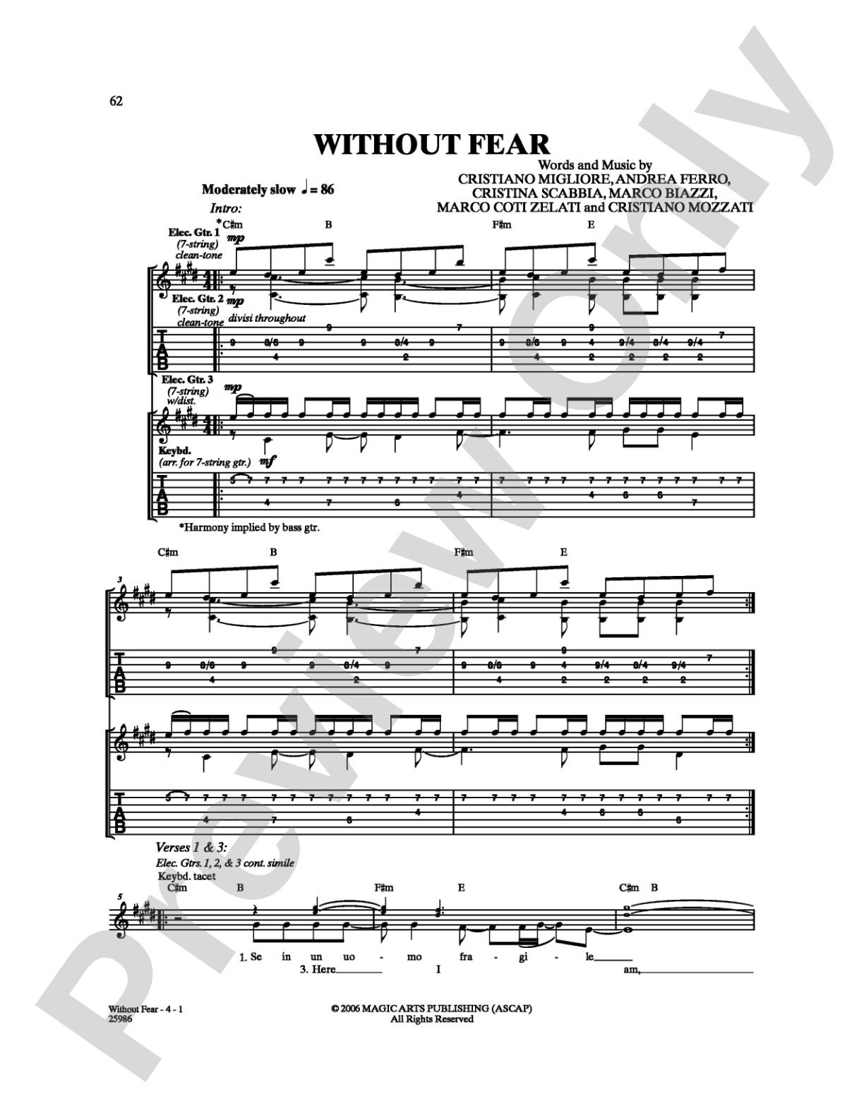 Without Fear: Guitar TAB Digital Sheet Music