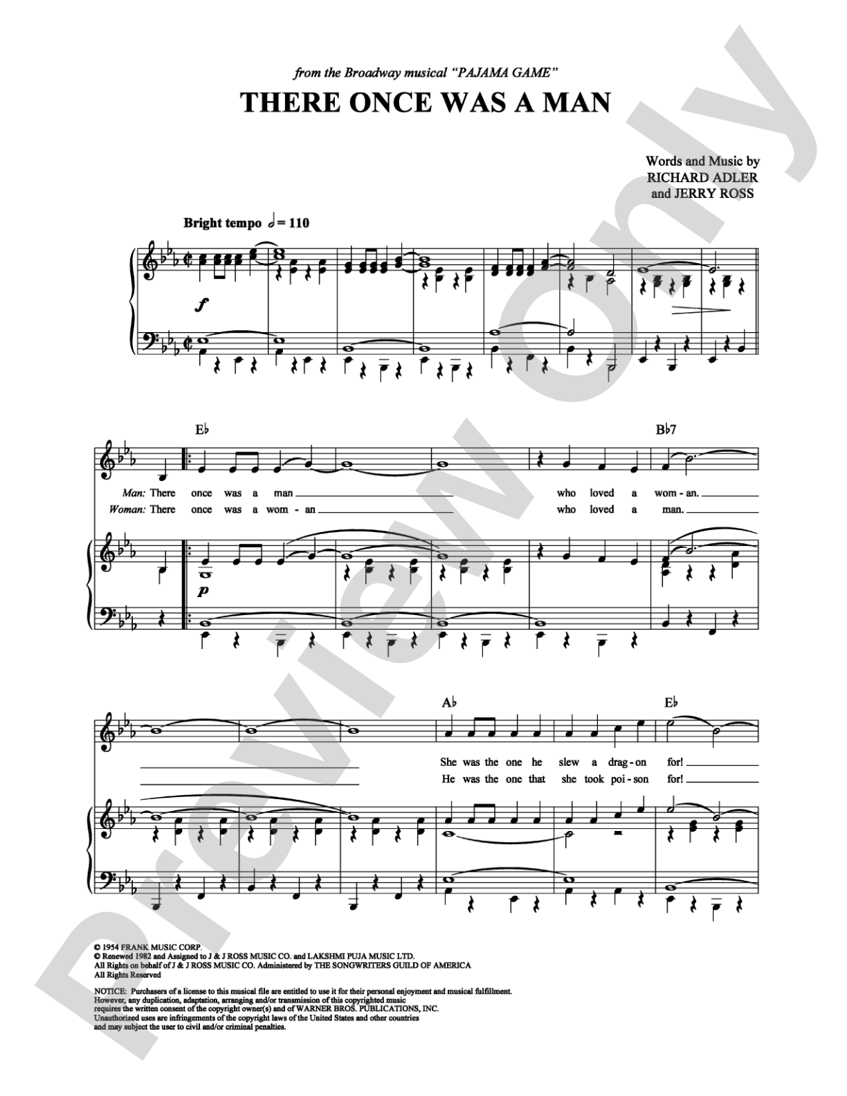 There Once Was a Man: Piano/Vocal/Chords Digital Sheet Music