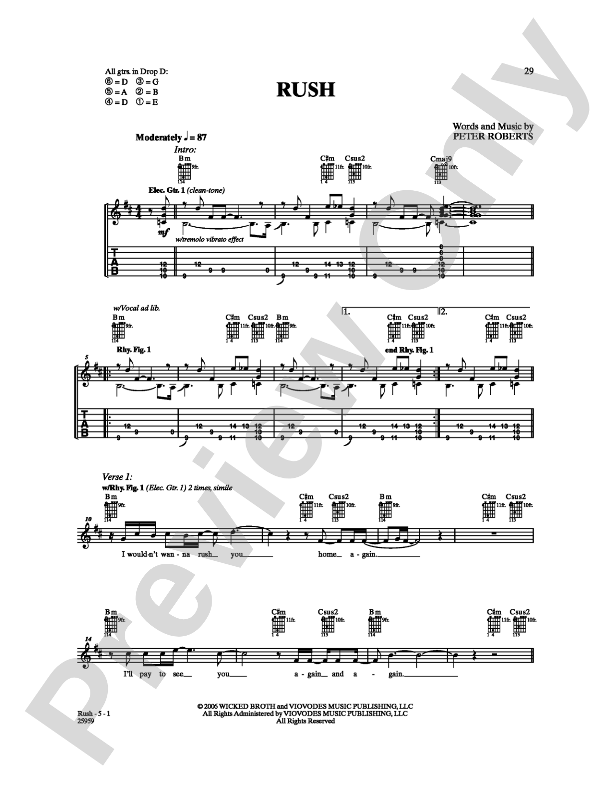Rush: Guitar TAB Digital Sheet Music