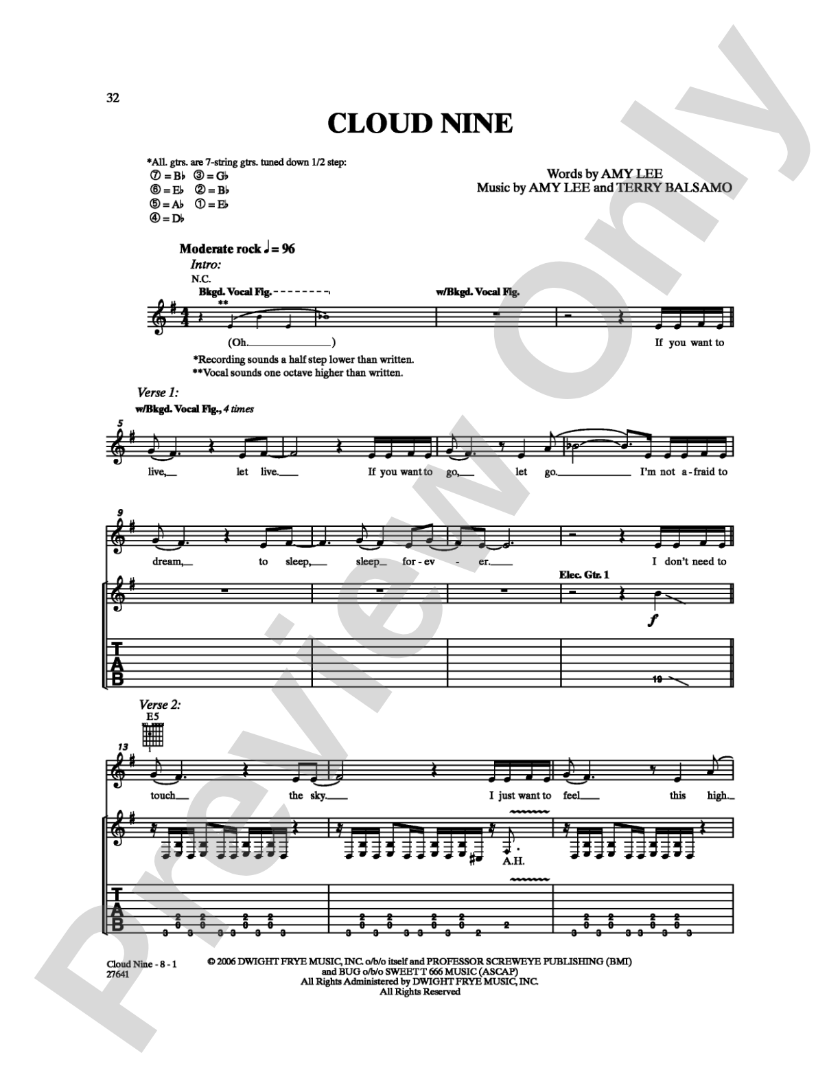 Cloud Nine: Guitar TAB Digital Sheet Music
