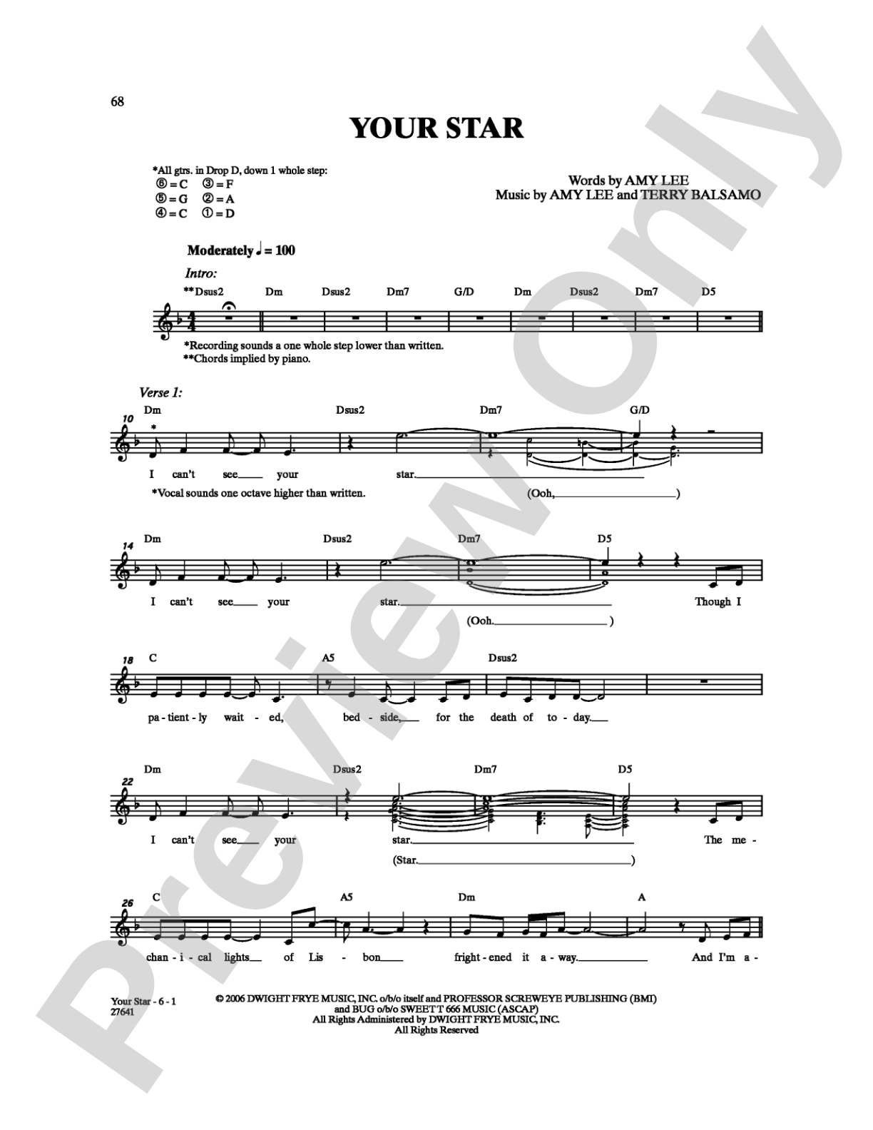 Your Star: Guitar TAB Digital Sheet Music