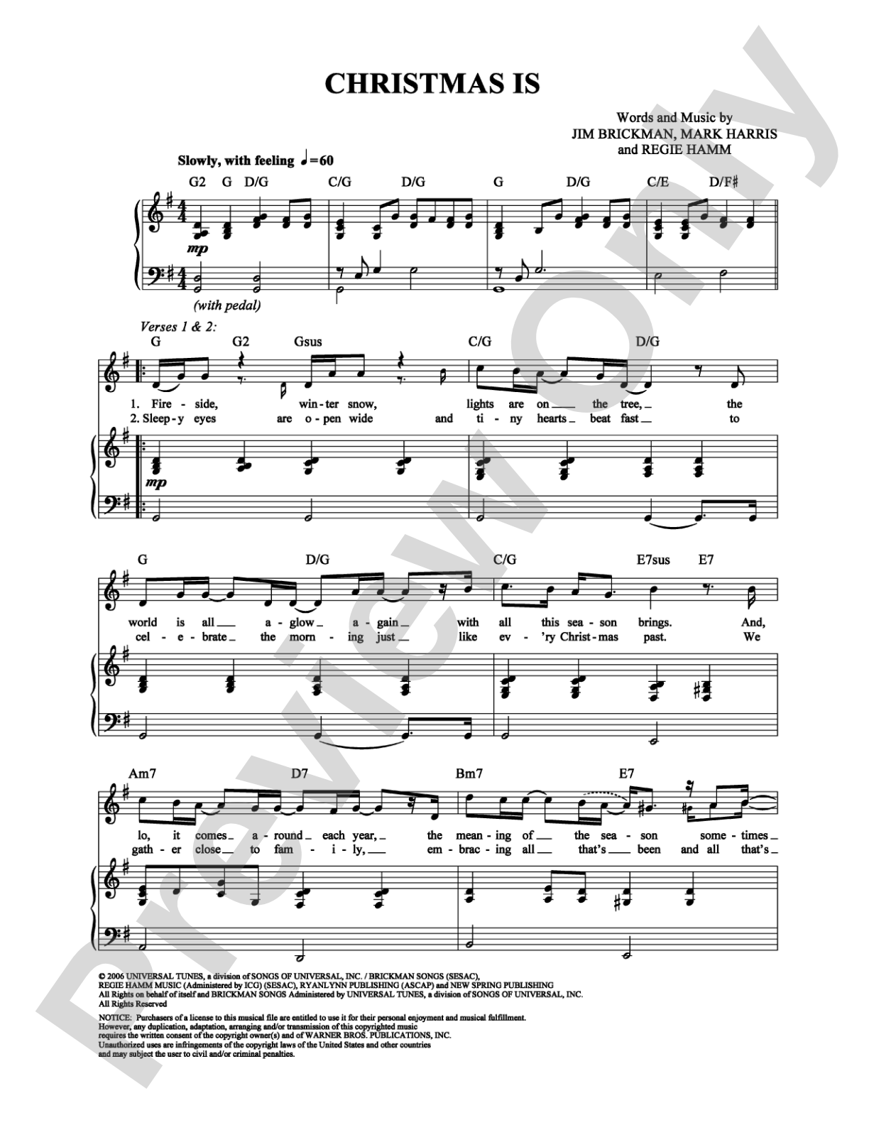 Christmas Is: Piano/Vocal/Chords Digital Sheet Music