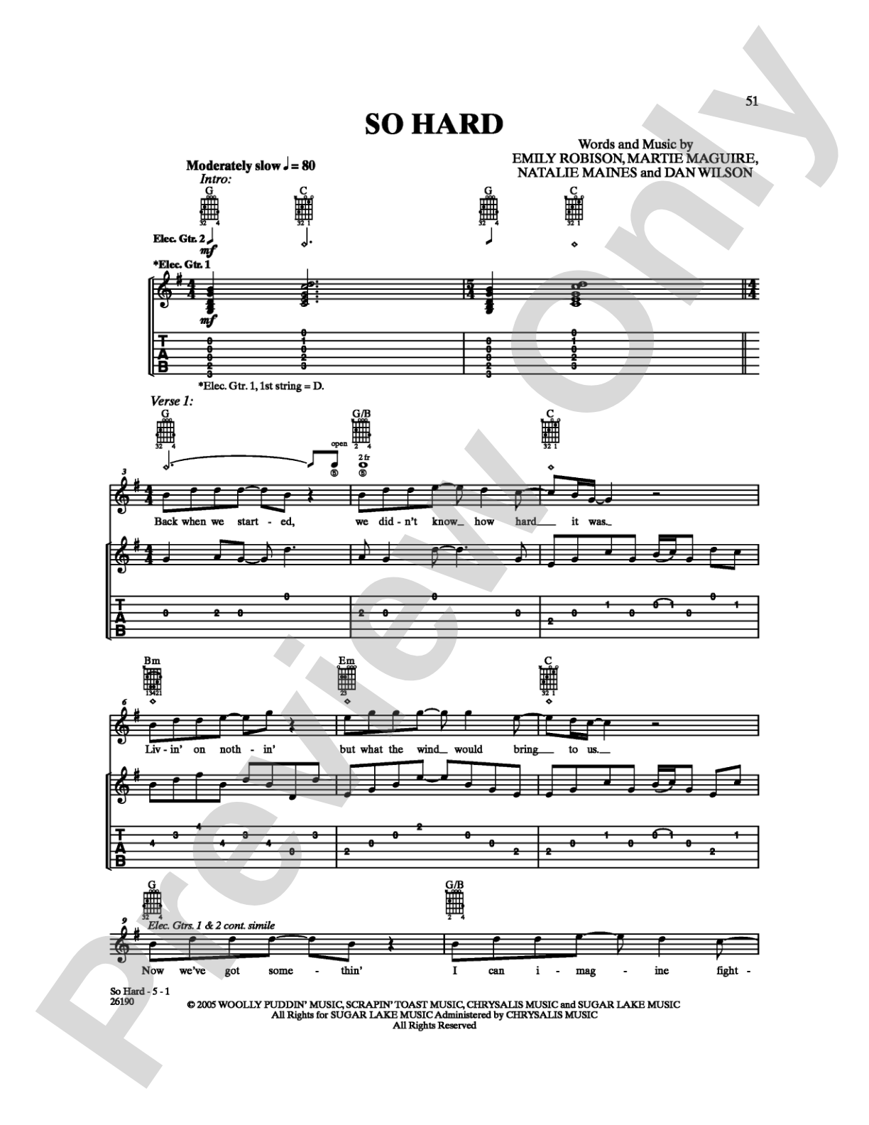 So Hard: Guitar TAB Digital Sheet Music