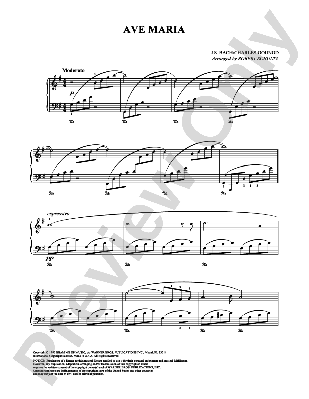 Ave Maria: Piano Digital Sheet Music