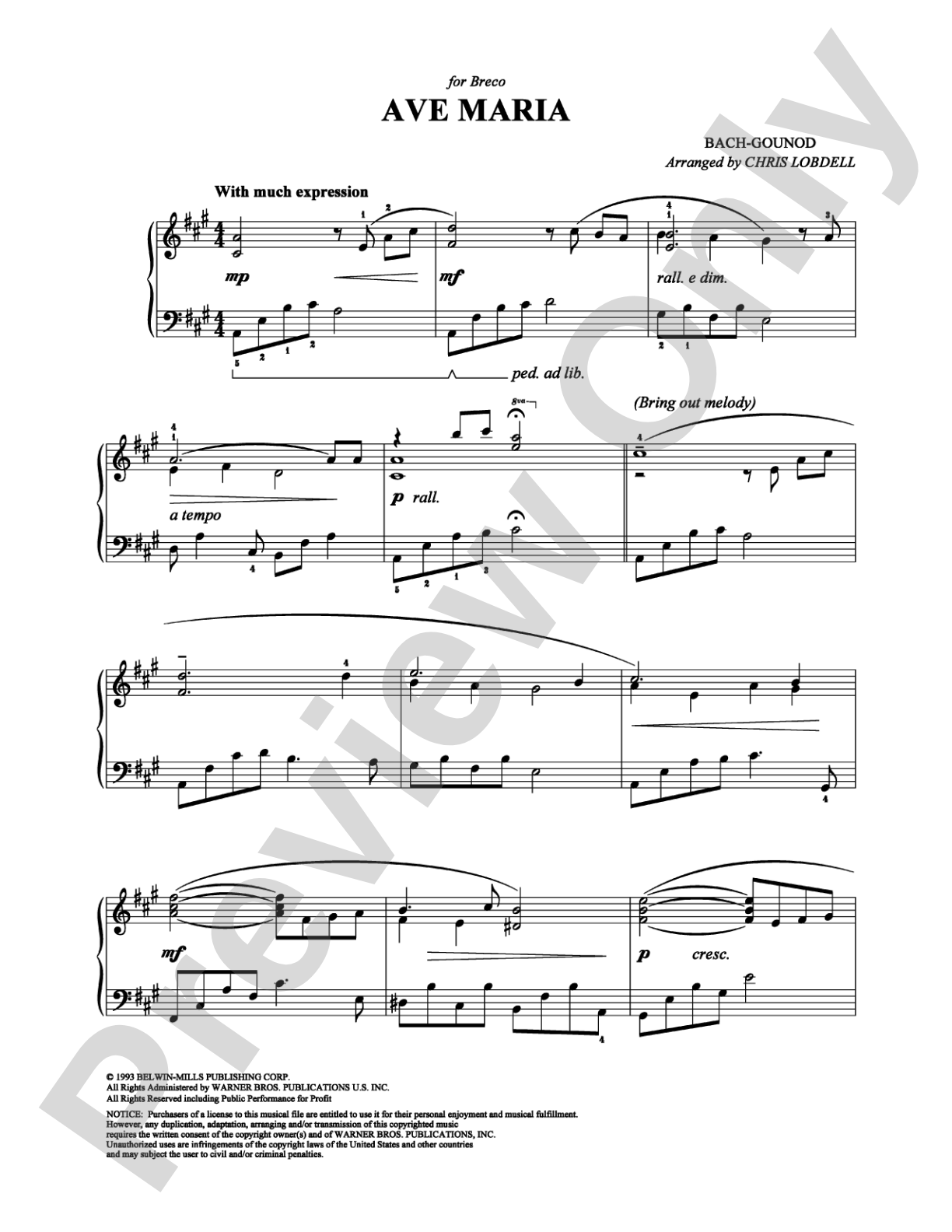 Ave Maria: Piano Digital Sheet Music