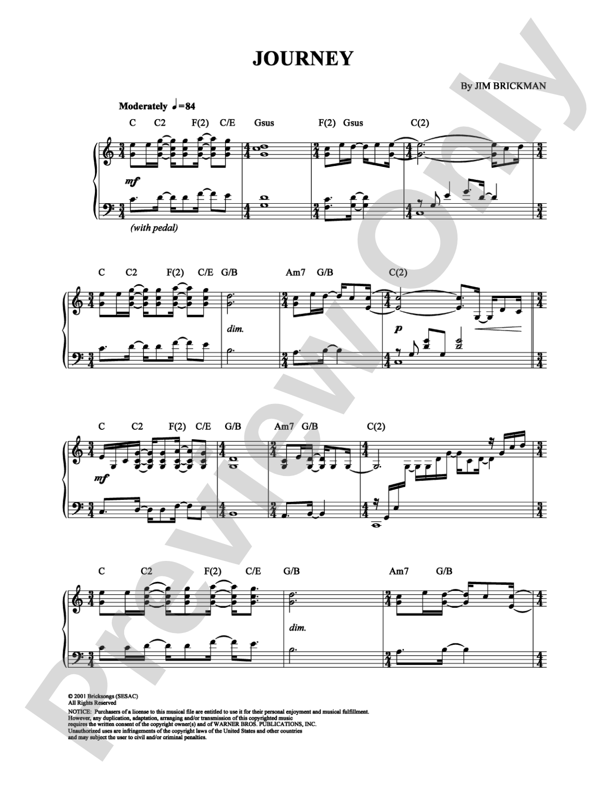 Journey: Piano Digital Sheet Music