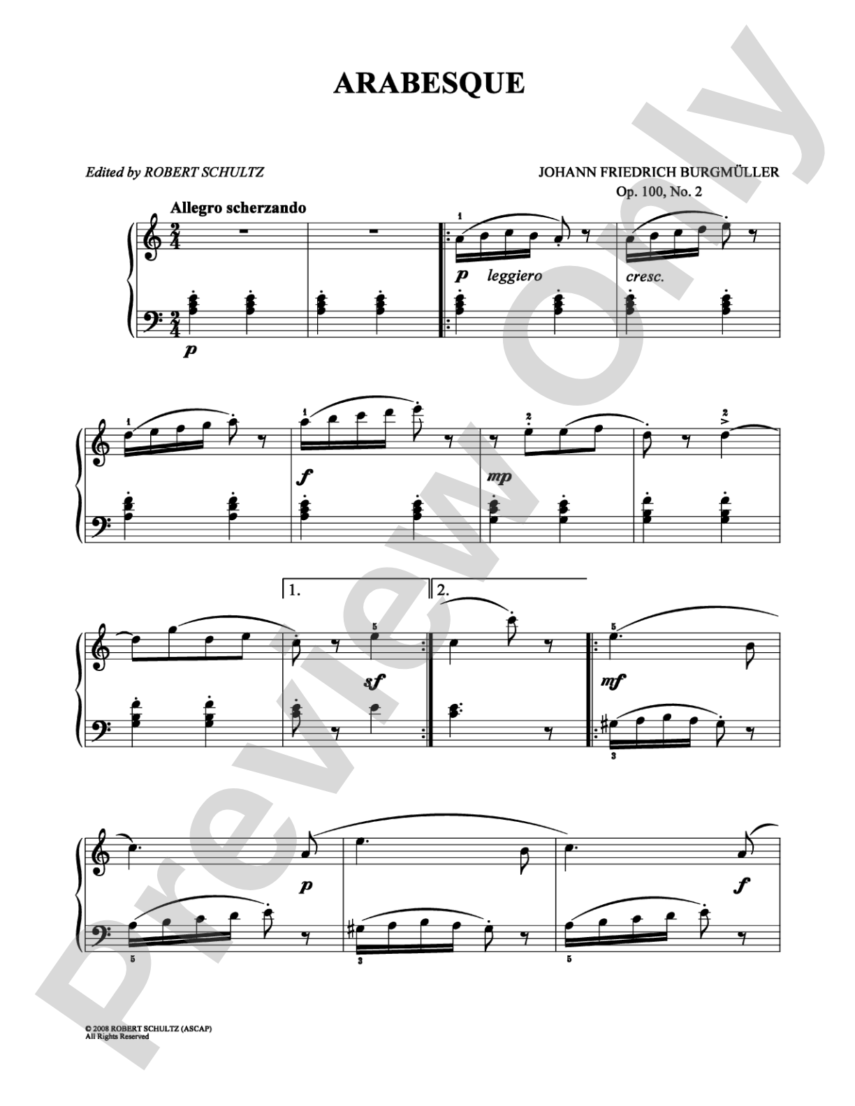 Arabesque: Easy Piano Digital Sheet Music