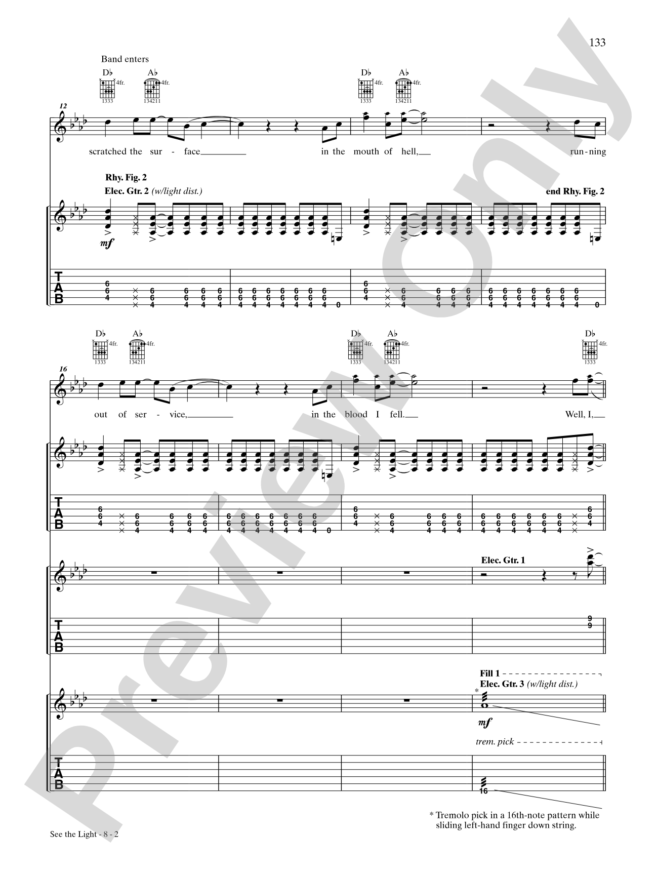 See the Light: Authentic Guitar TAB