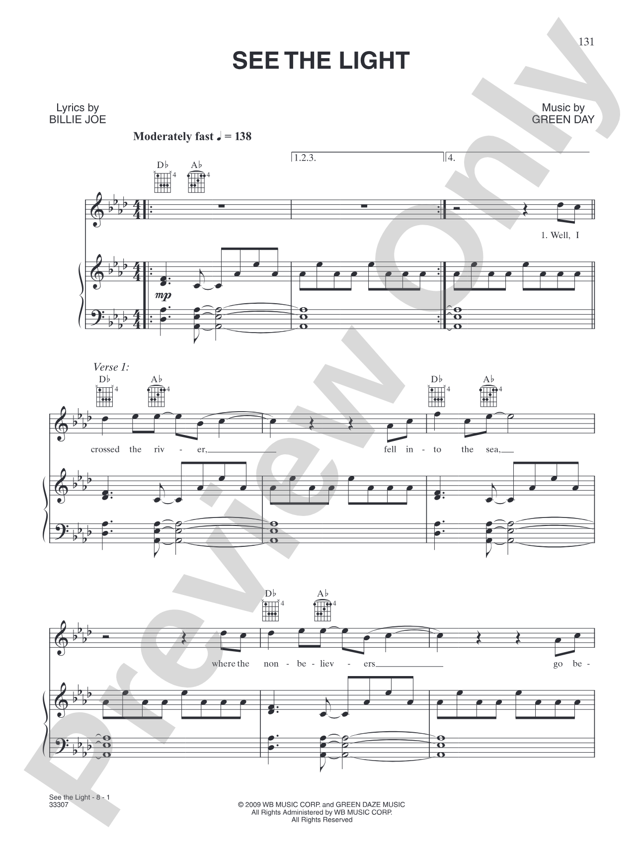 See the Light: Piano/Vocal/Chords