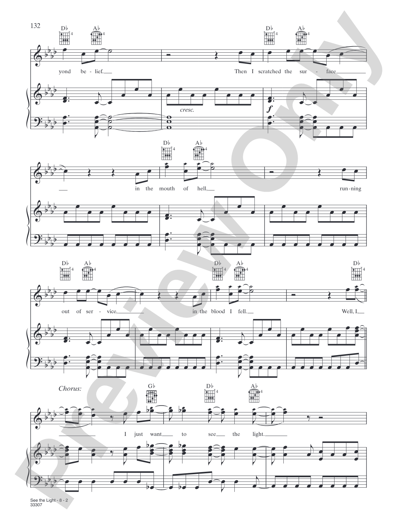 See the Light: Piano/Vocal/Chords