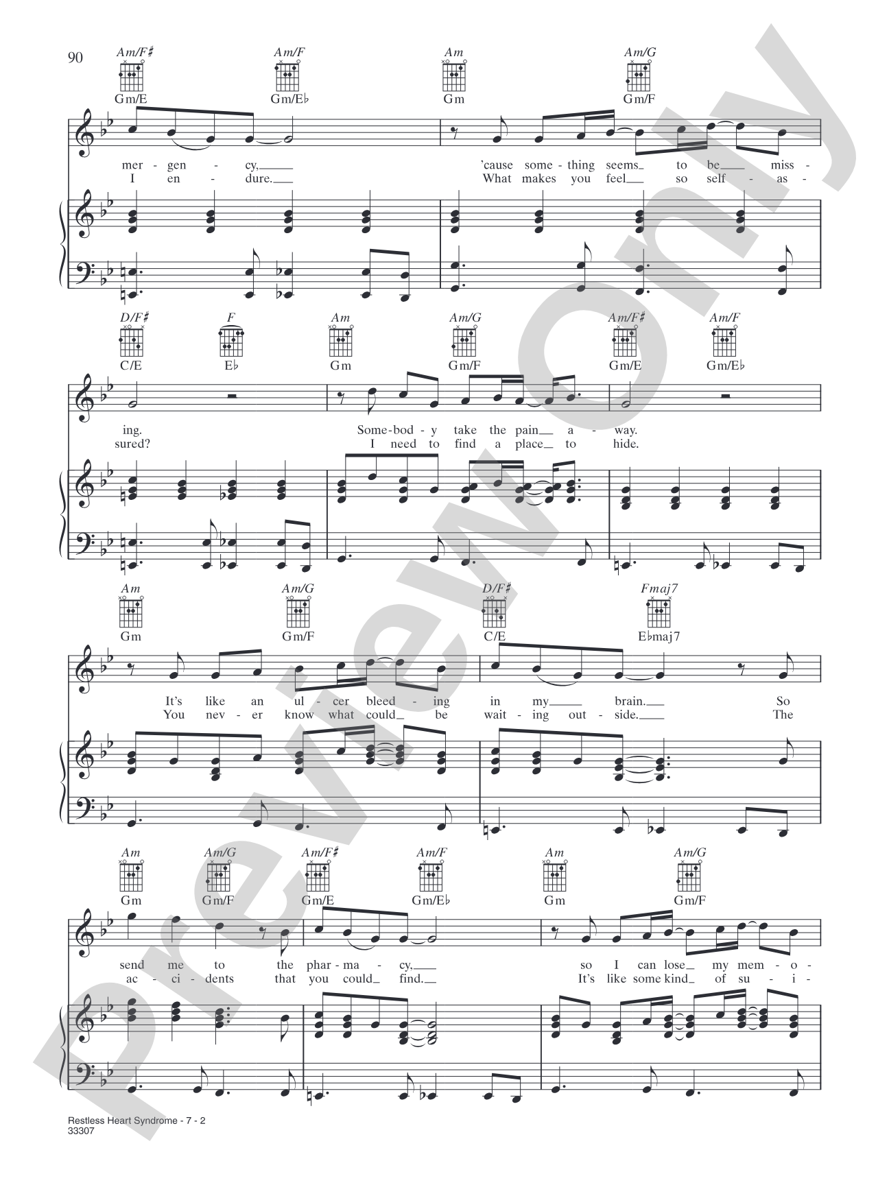 Restless Heart Syndrome: Piano/Vocal/Chords