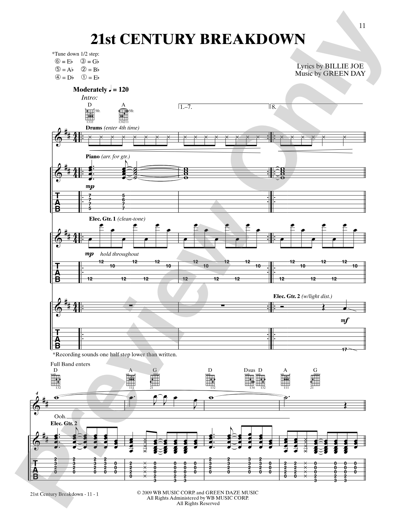 21st Century Breakdown: Authentic Guitar TAB