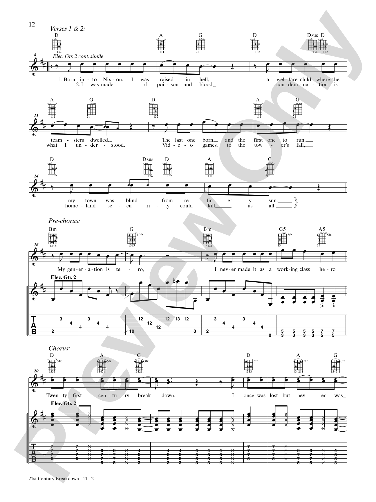 21st Century Breakdown: Authentic Guitar TAB