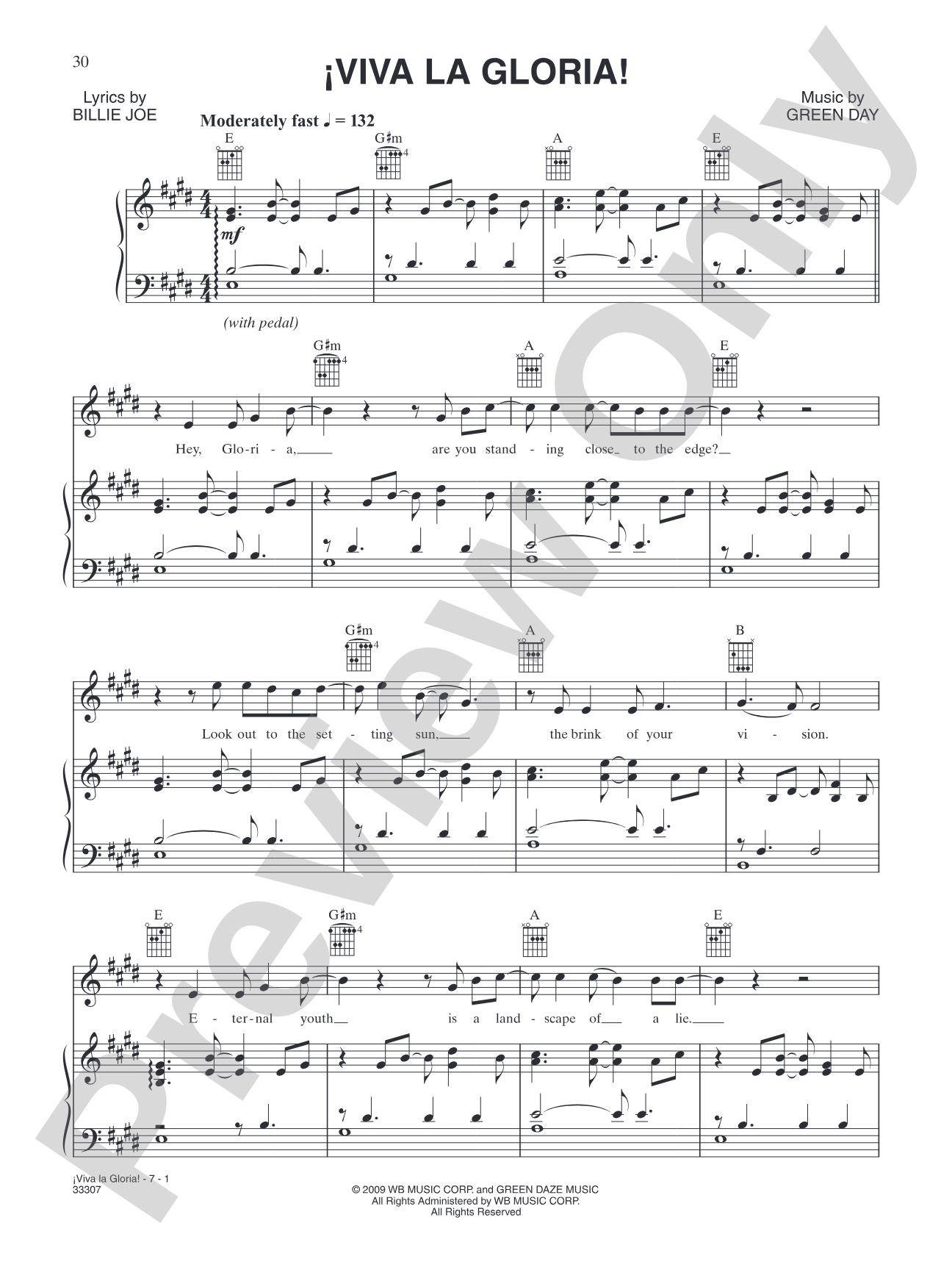 ¡Viva La Gloria!: Piano/Vocal/Chords