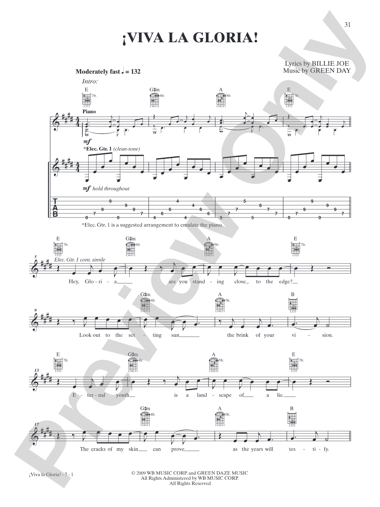 ¡Viva La Gloria!: Authentic Guitar TAB