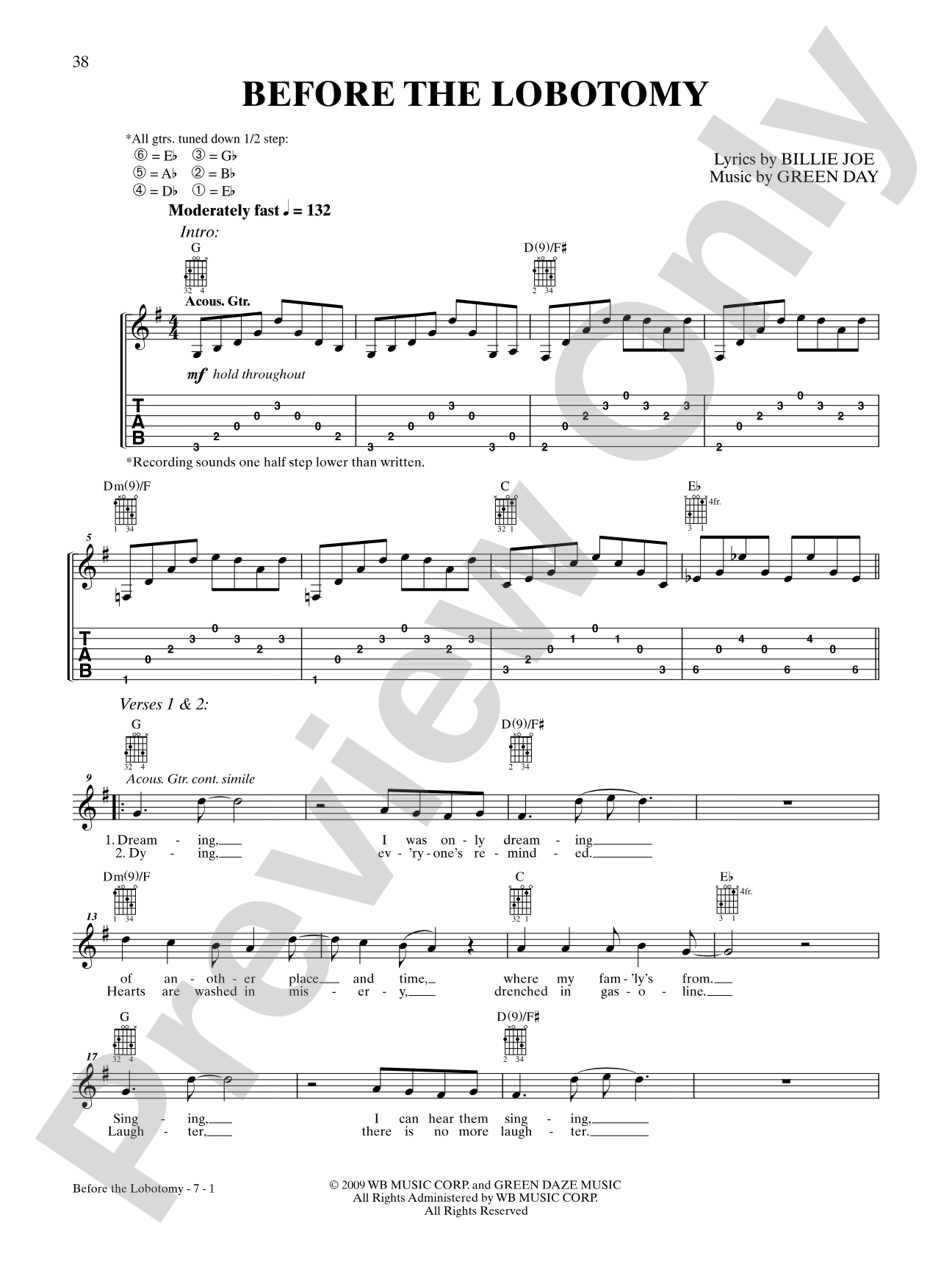 Before the Lobotomy: Authentic Guitar TAB