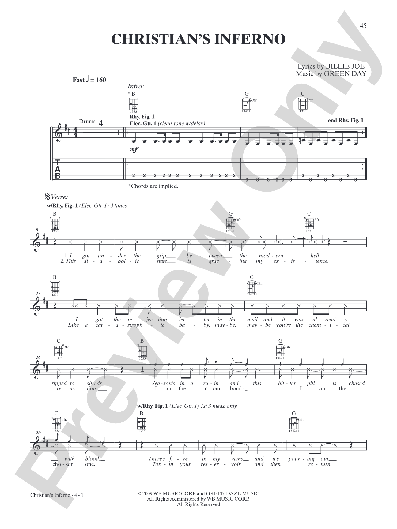 Christian's Inferno: Authentic Guitar TAB