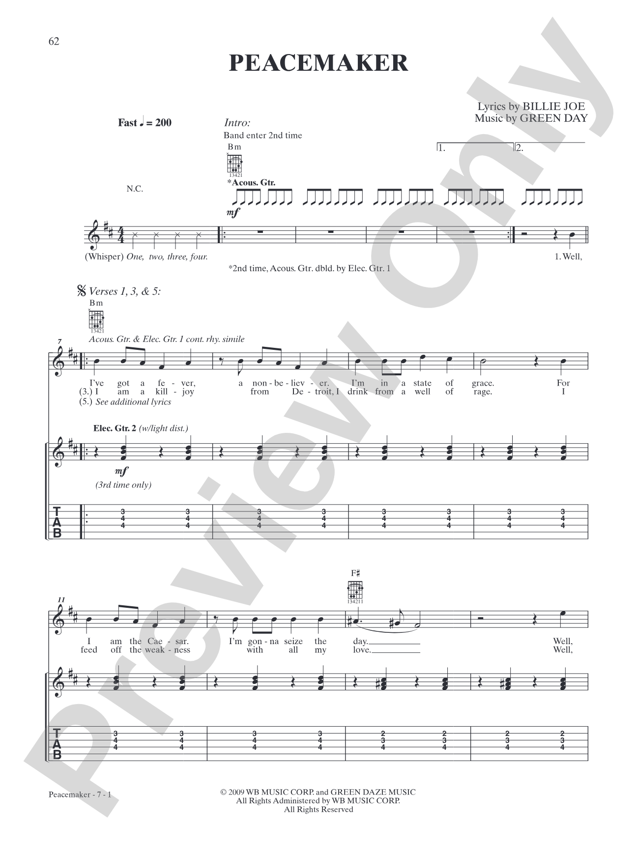 Peacemaker: Authentic Guitar TAB