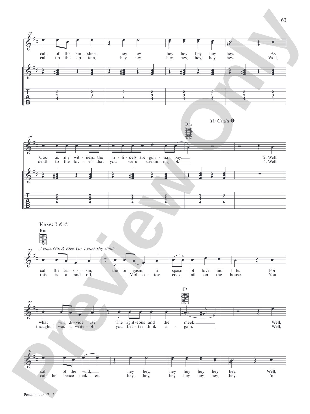 Peacemaker: Authentic Guitar TAB