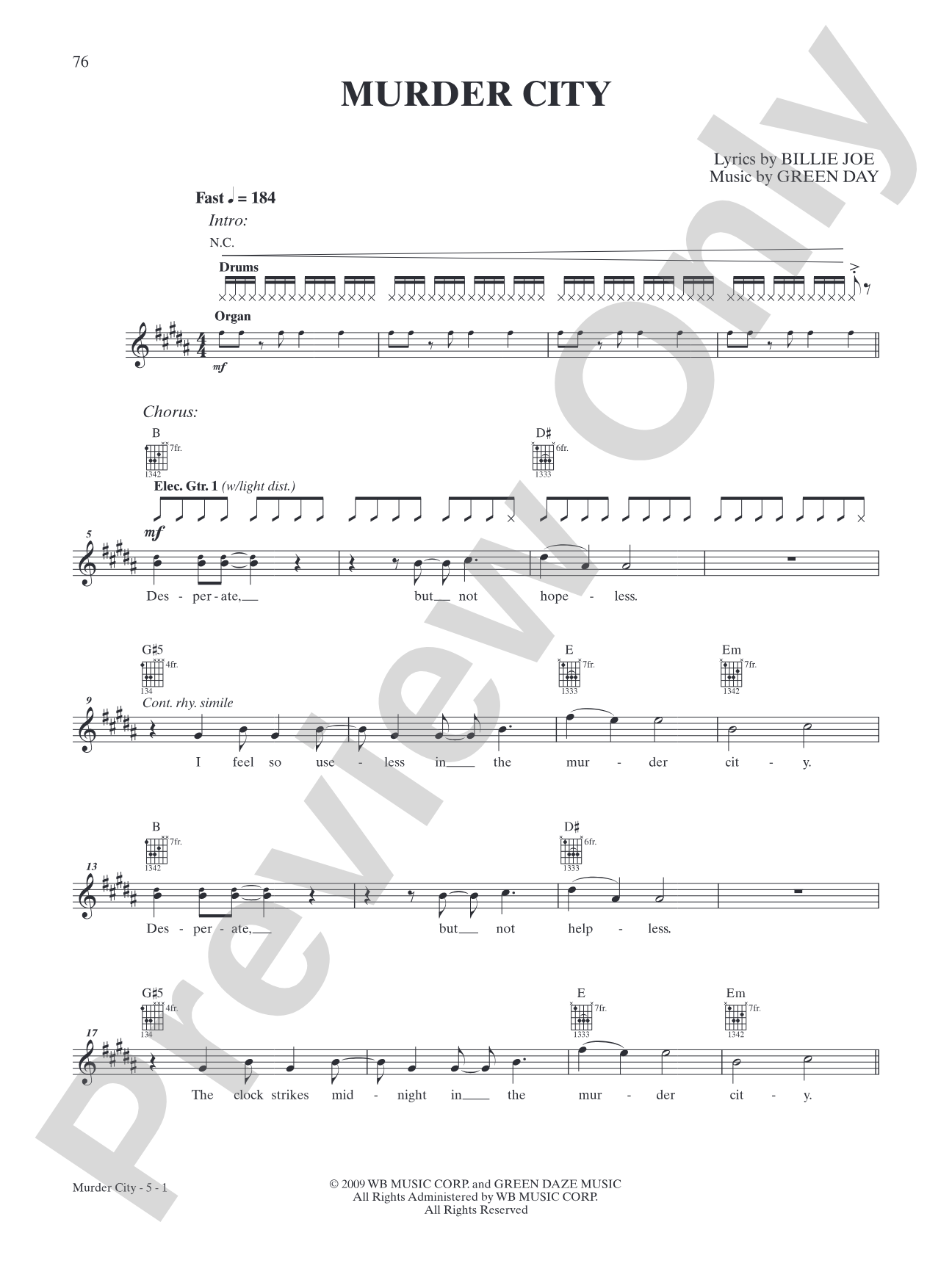 Murder City: Authentic Guitar TAB