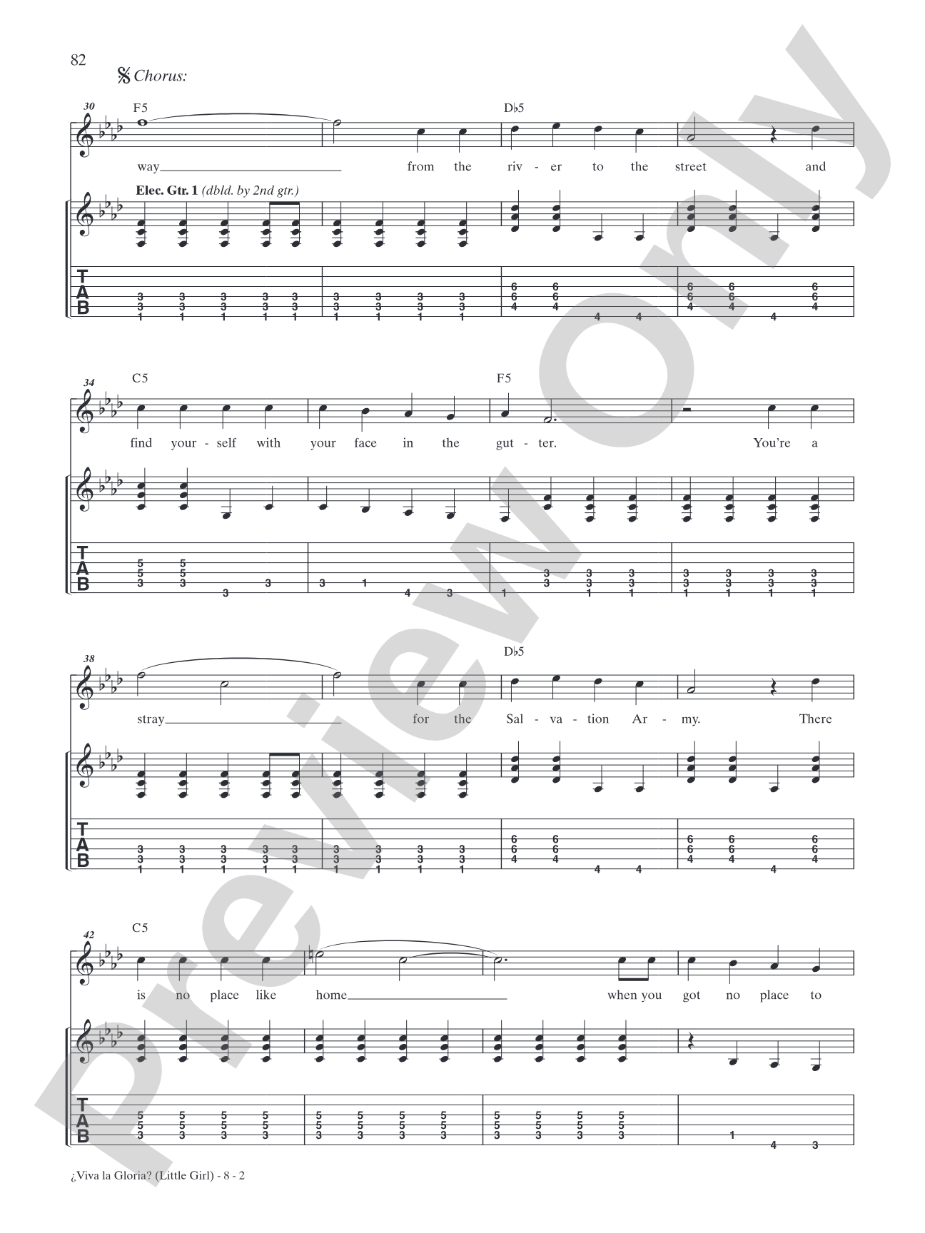 ¿Viva La Gloria? (Little Girl): Authentic Guitar TAB