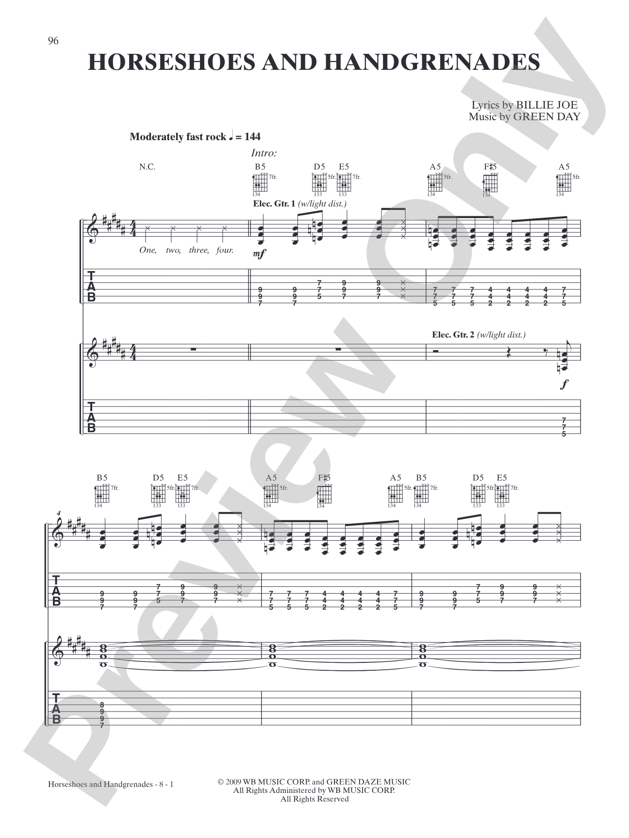 Horseshoes and Handgrenades: Authentic Guitar TAB