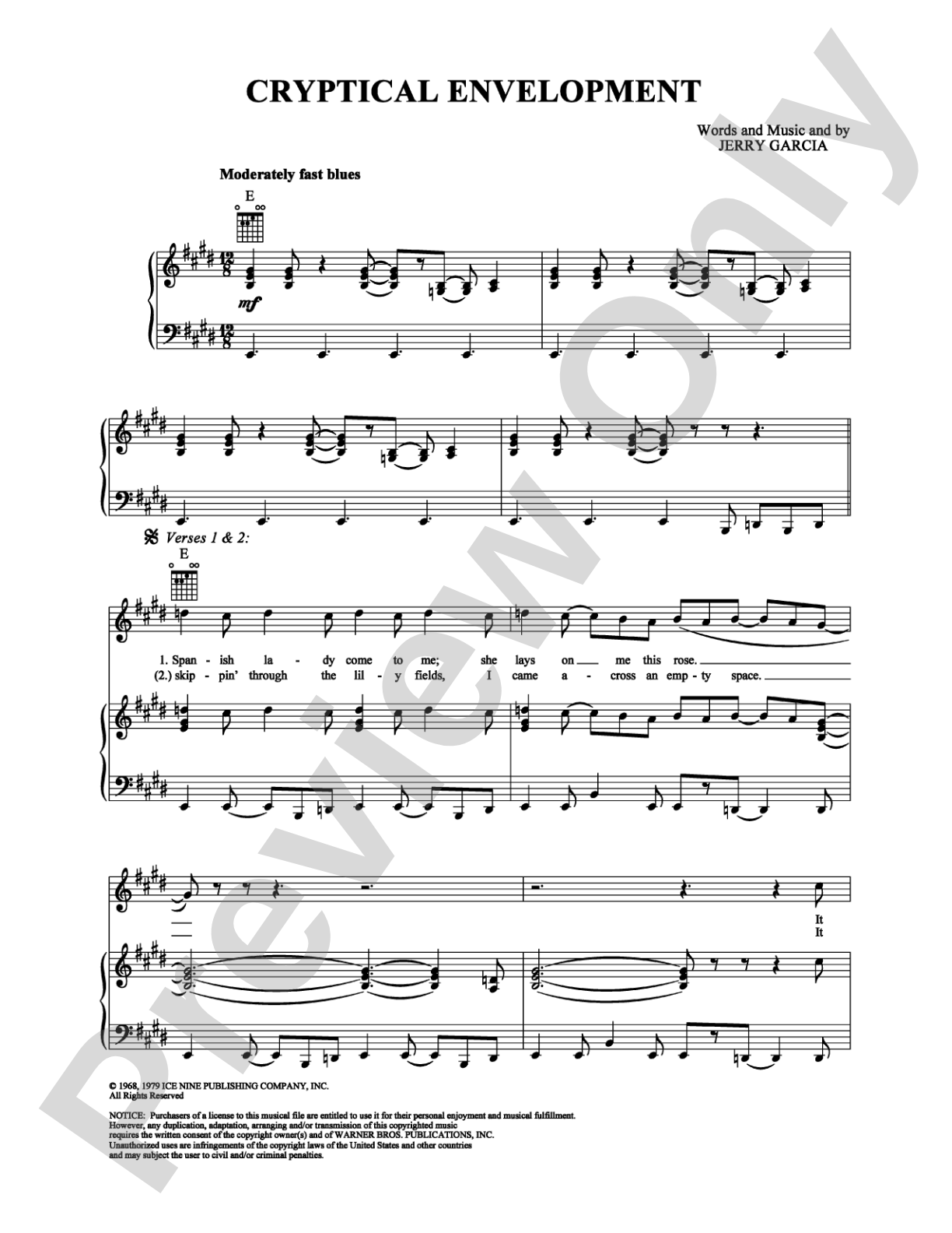 Cryptical Envelopment: Piano/Vocal/Chords Digital Sheet Music