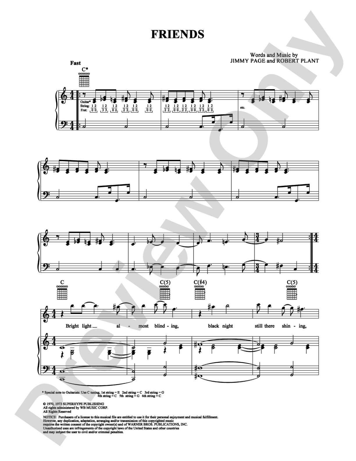 Friends: Piano/Vocal/Chords Digital Sheet Music
