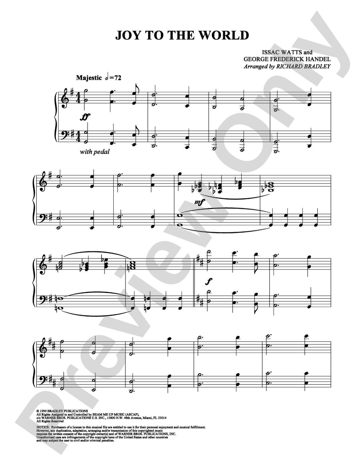 Joy to the World: Piano Digital Sheet Music