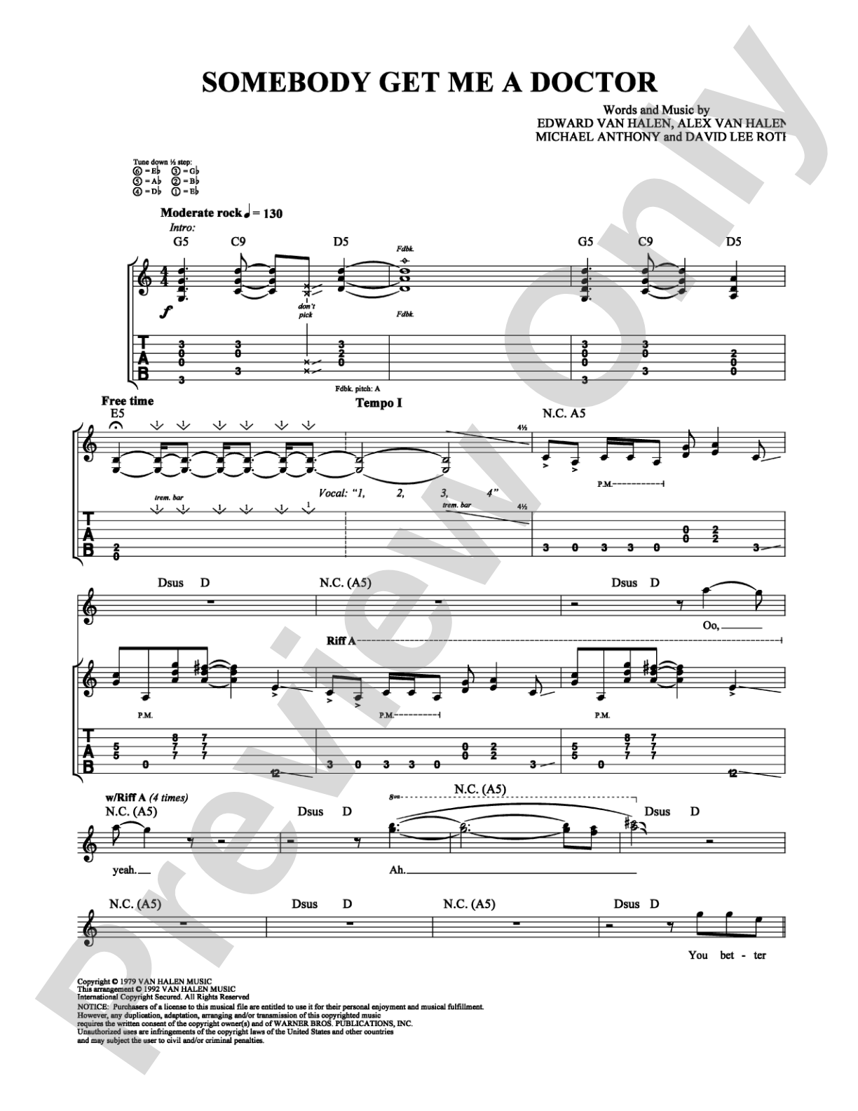 Somebody Get Me a Doctor: Guitar TAB Digital Sheet Music