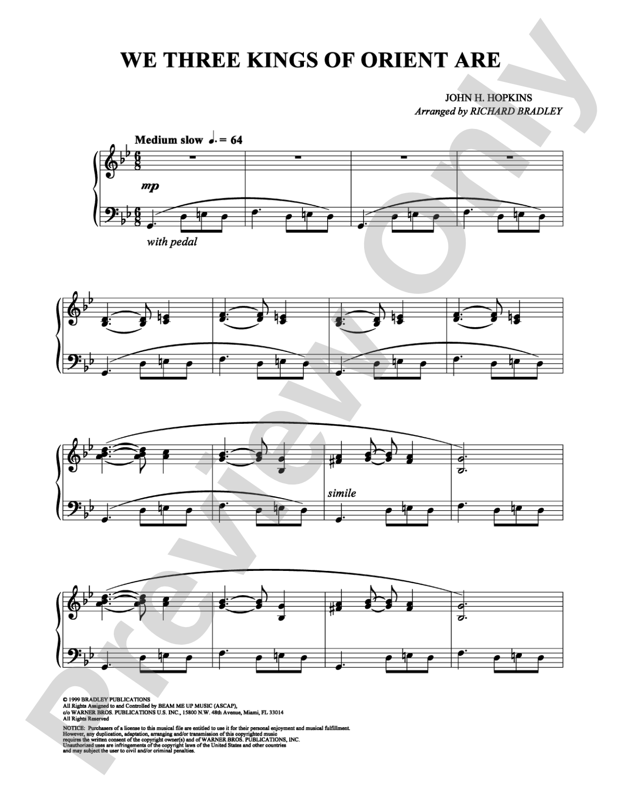 We Three Kings of Orient Are: Piano Digital Sheet Music