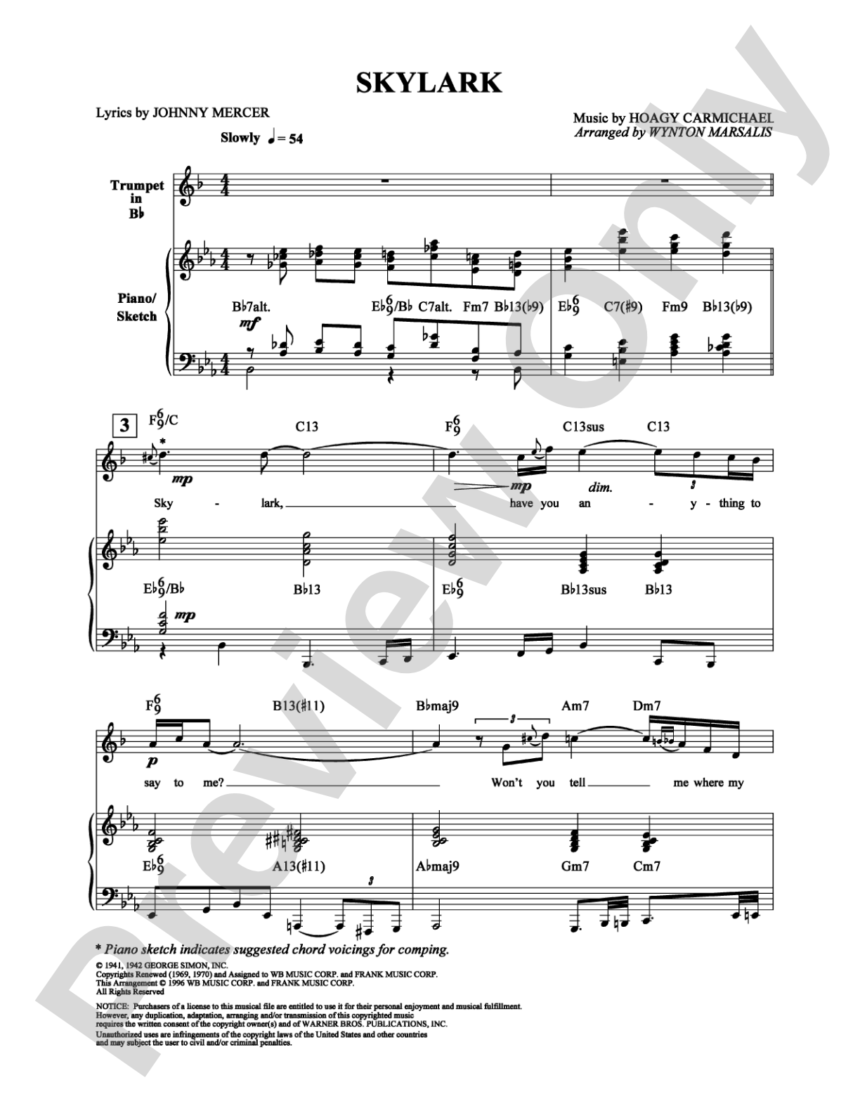 Skylark: Solo & Small Ensemble Digital Sheet Music