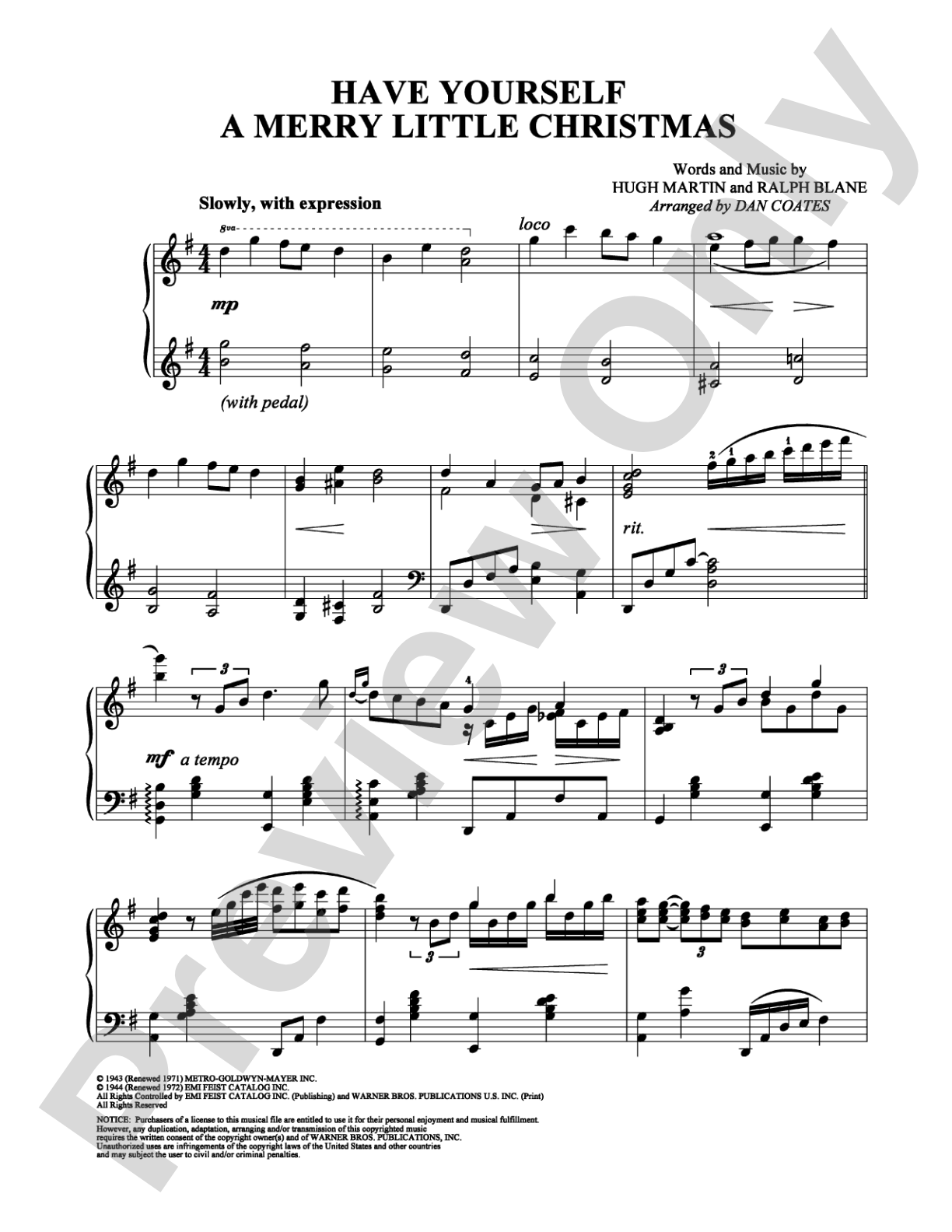 Have Yourself a Merry Little Christmas: Piano Digital Sheet Music